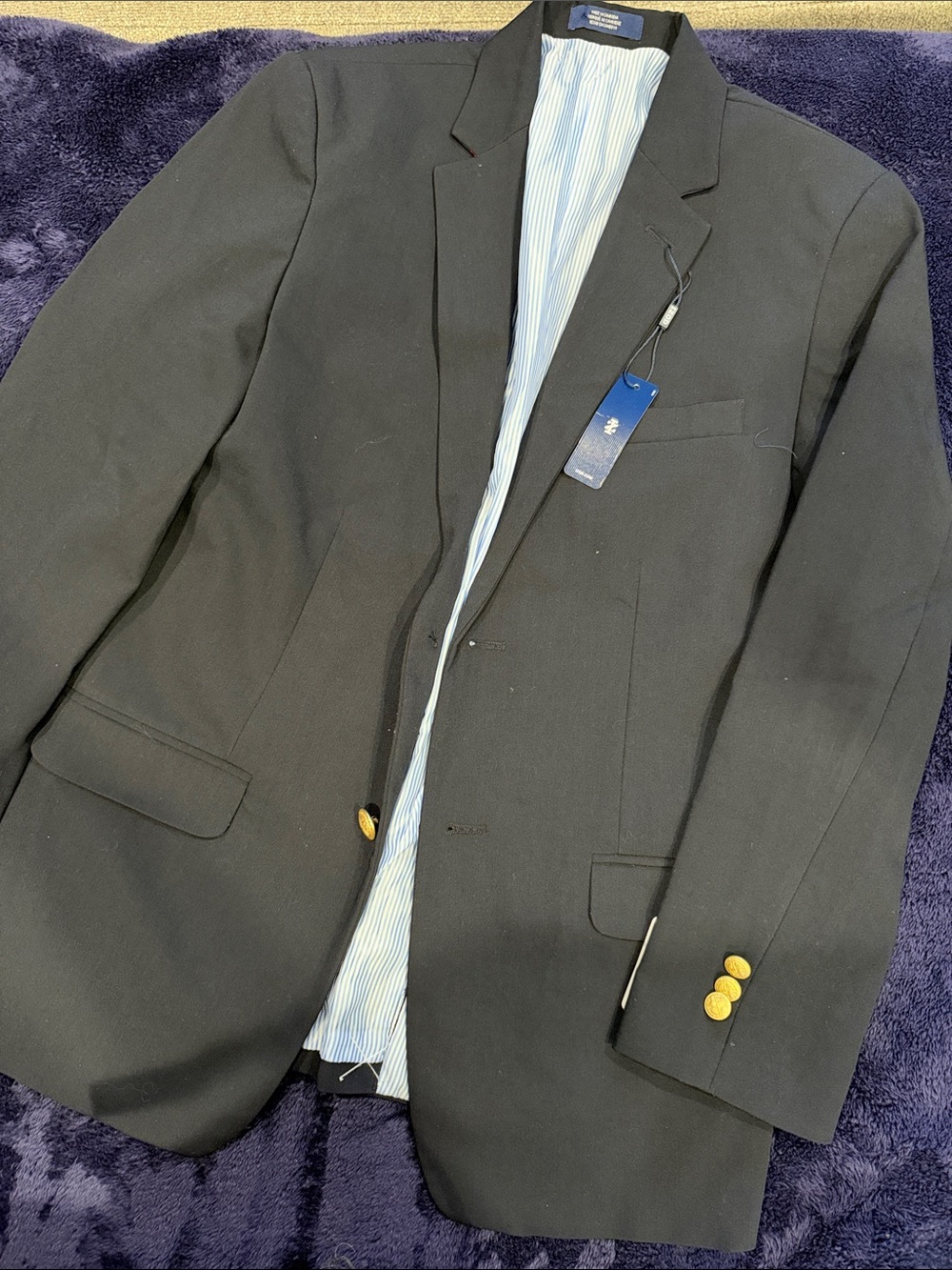 Izod dark blue Boys' Blazer with Gold-tone Buttons
